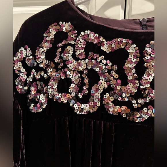 Nanette Lepore Ladies Purple Velvet With Sequins Dress Size Small - Picture 6 of 6
